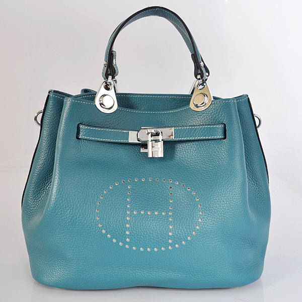 8388MBS Hermes mini cosﾨﾬ borsa Kelly in Medium Blue con hard argento